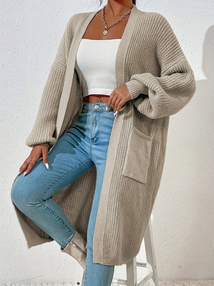 Cardigan en tricot pour femmes – coupe ouverte, long et confortable pour le quotidien et les loisirs