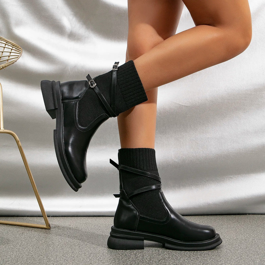 Vegane Leder Stiefeletten mit Absatz für Damen | Ideal für den Alltag