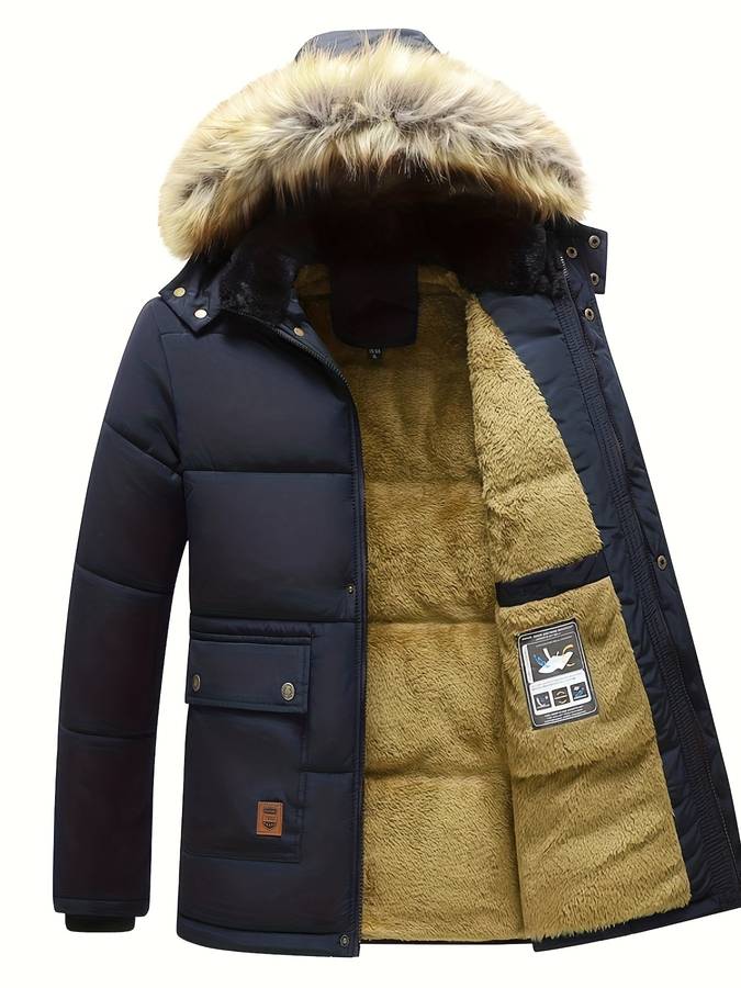 Manteau d'hiver pour homme avec capuche