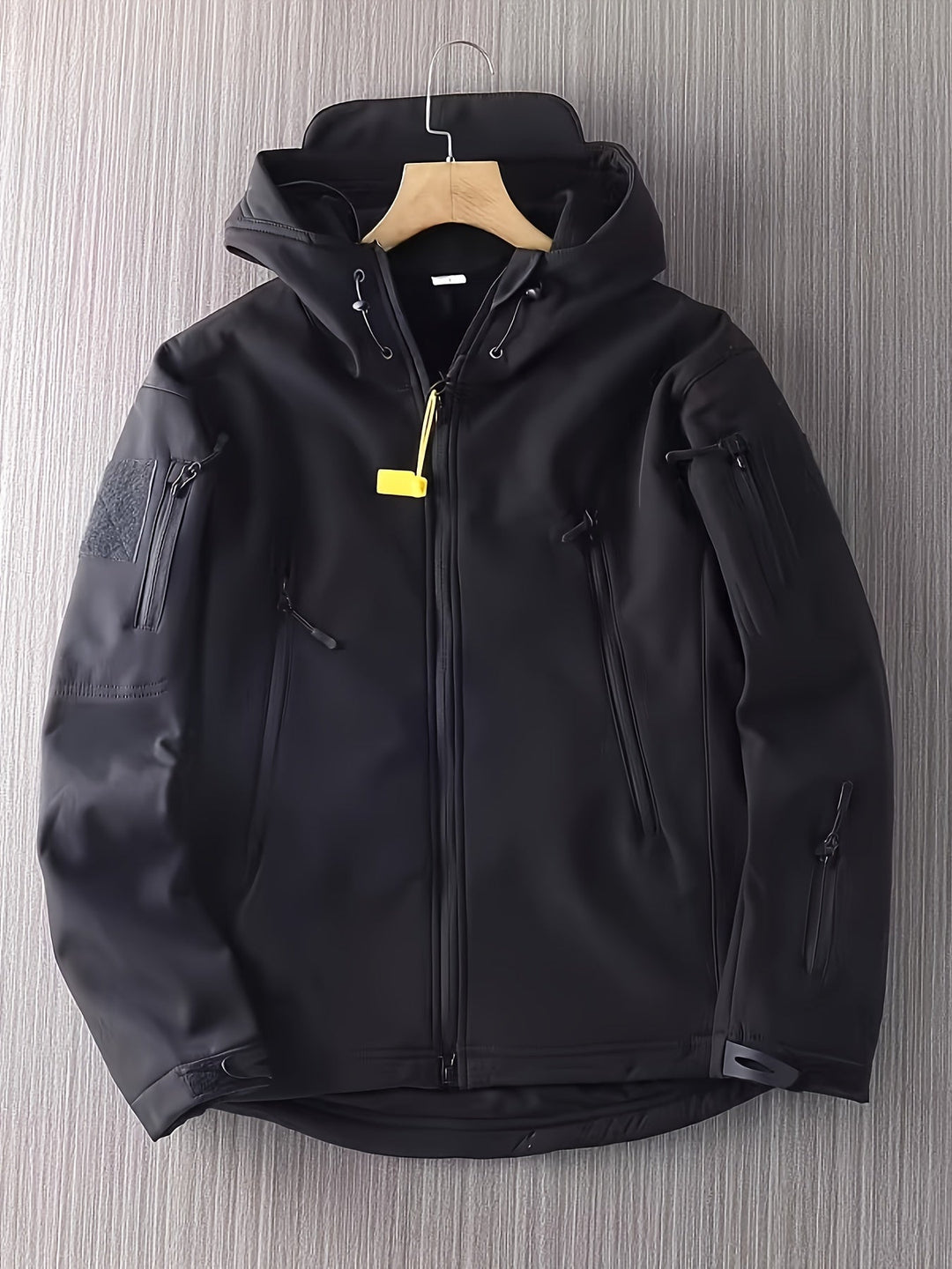 Veste softshell homme – Veste tactique extérieure coupe-vent avec capuche et poches zippées