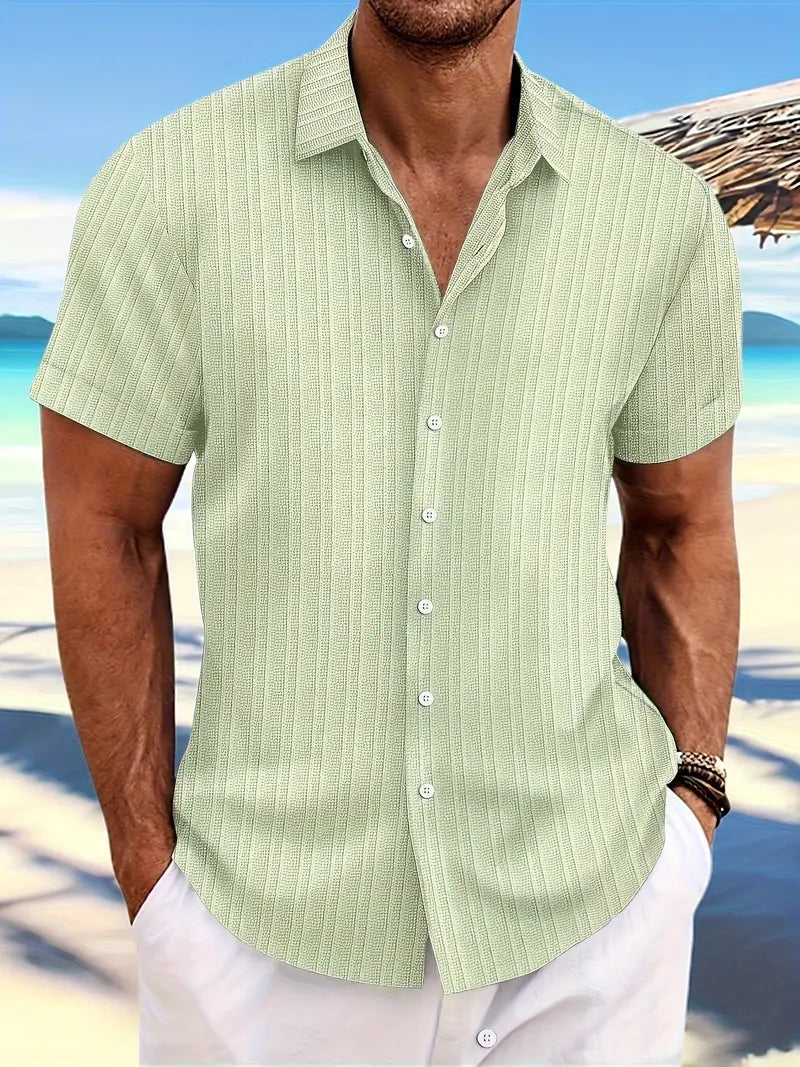 Herren Sommerhemd mit Knopfleiste – Kurzarm Freizeithemd mit Kragen für Urlaub, Strand & Alltag