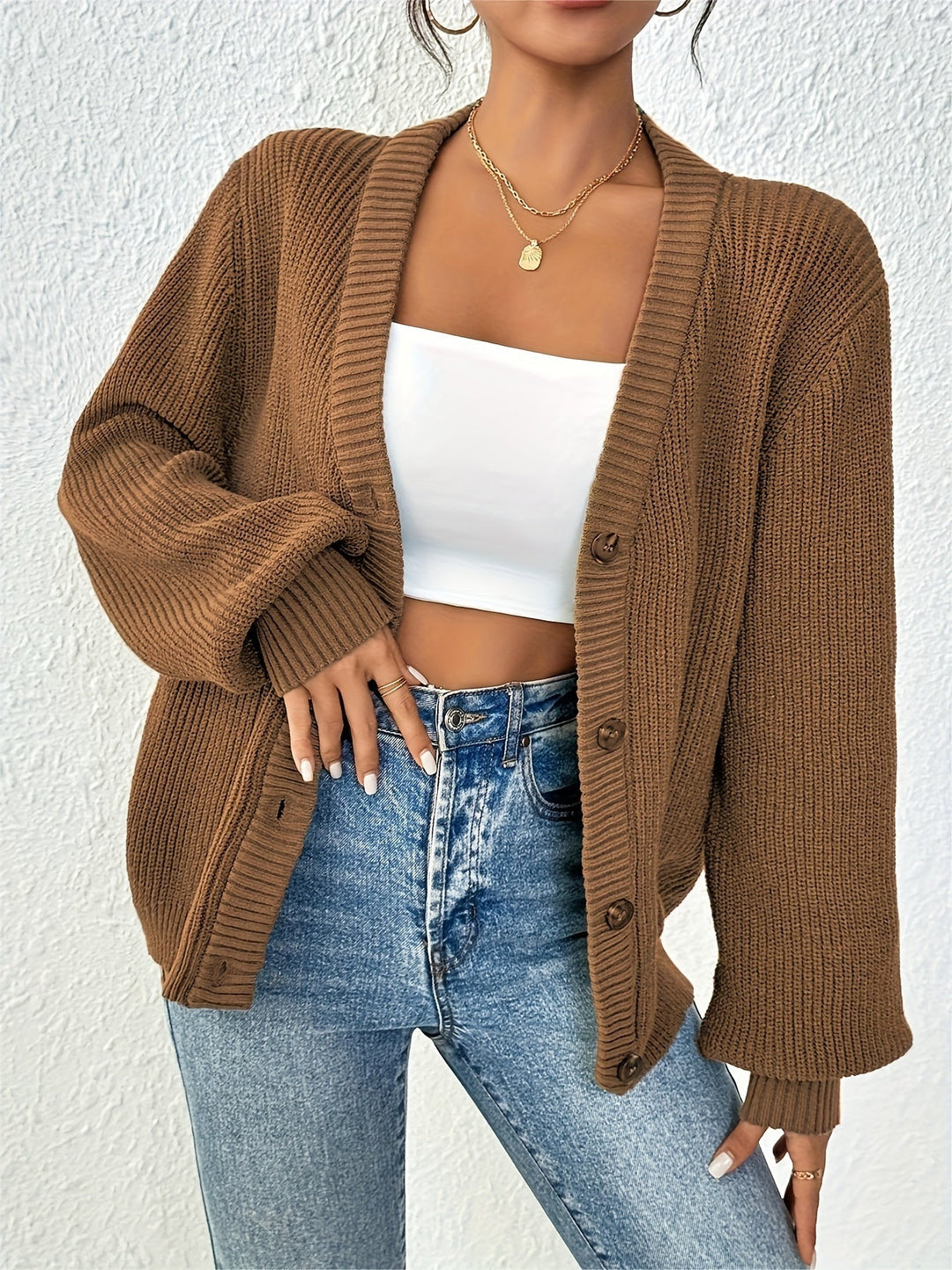 Cardigan en laine tricotée chaude et élégante pour femmes | Idéal pour toutes les saisons