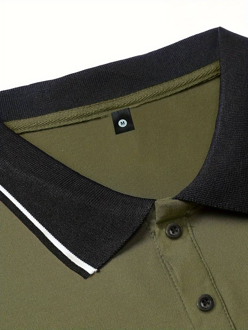 Caleb – camicia a maniche corte a blocchi di colore alla moda con chiusura a bottoni e rever