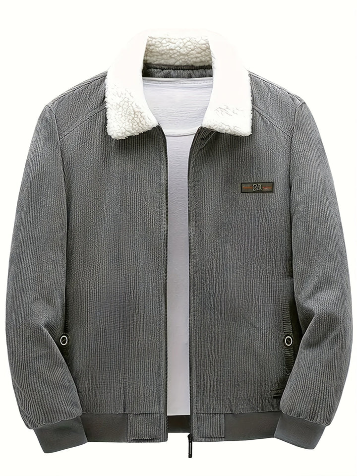 Casual with Label Patch Fleece Lined Winter Jacket for Men | Ideal for winter