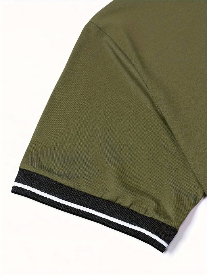 Caleb – camicia a maniche corte a blocchi di colore alla moda con chiusura a bottoni e rever