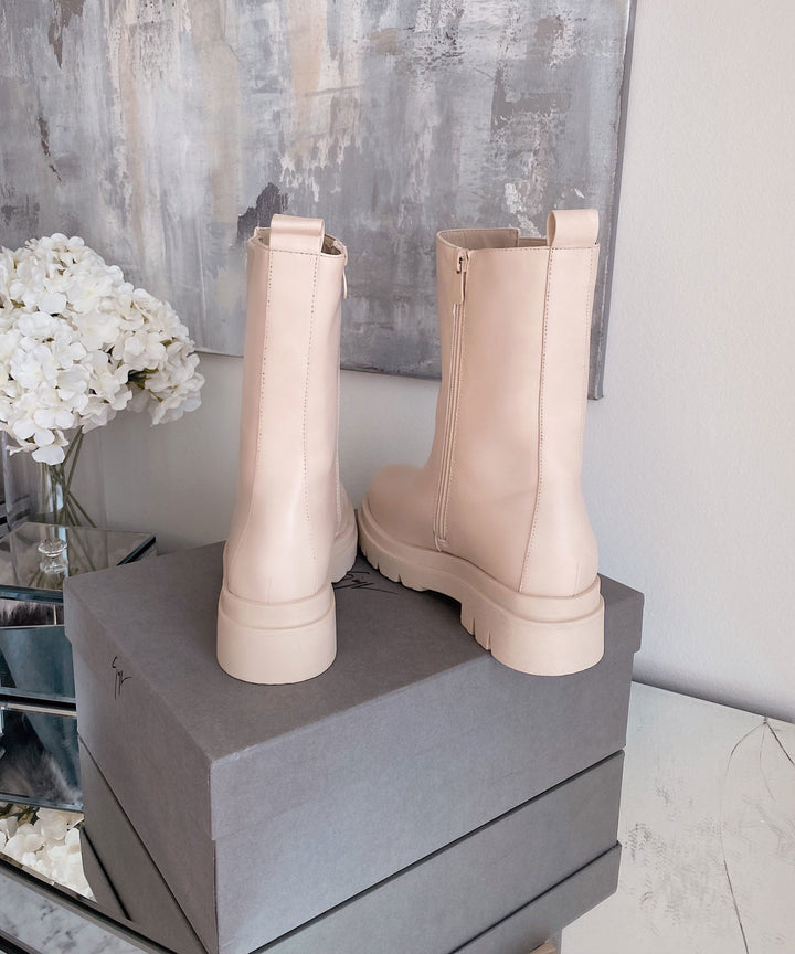 Long beige boots