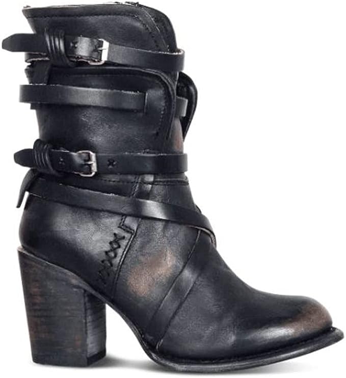 Eudex - Bottes en cuir stylées look rétro