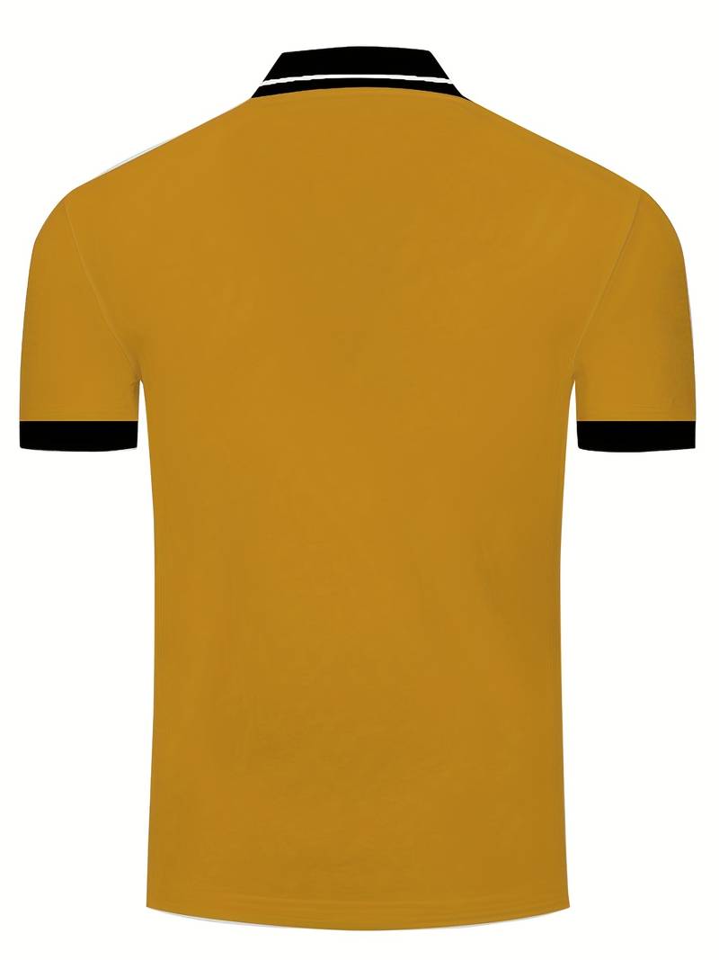 Polo homme avec col contrasté et broderie logo – Polo manches courtes pour loisirs, business casual et tenues d'été
