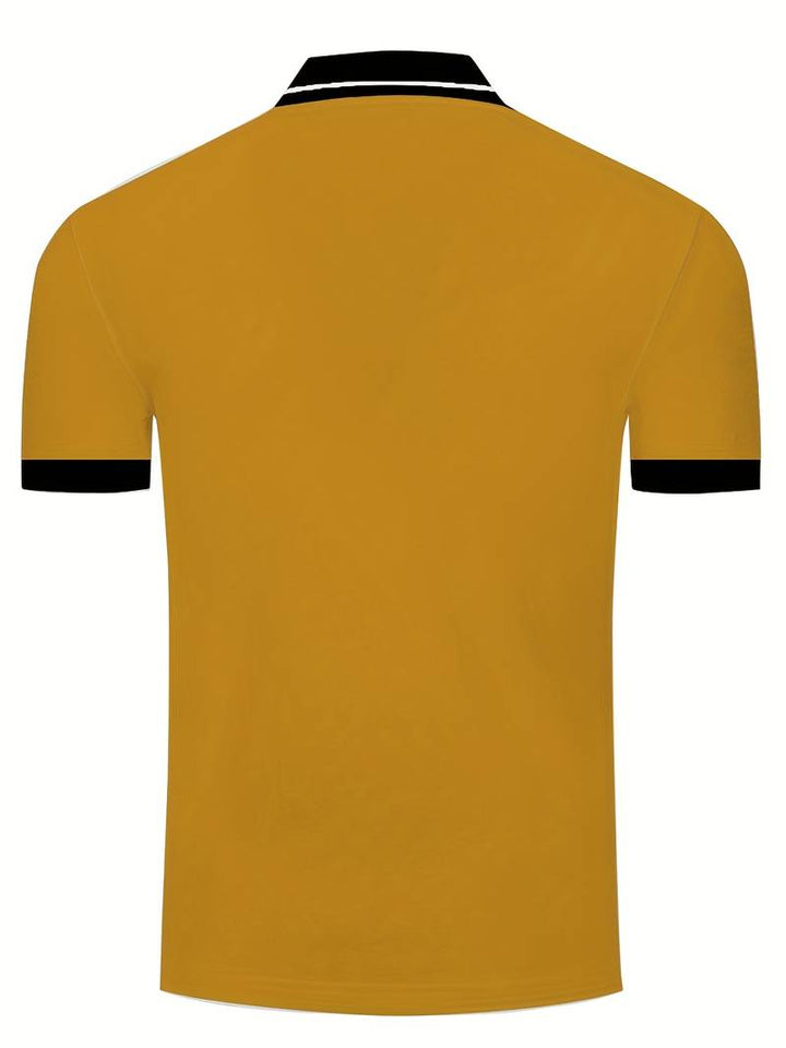 Polo homme avec col contrasté et broderie logo – Polo manches courtes pour loisirs, business casual et tenues d'été