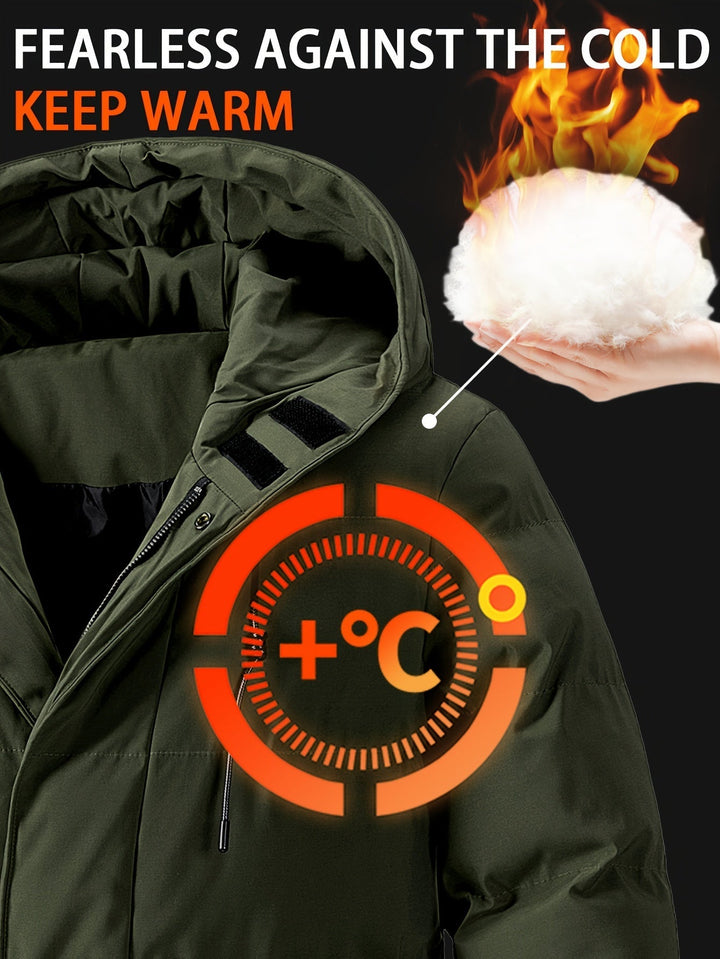 Casual Fleece-Gefütterte Reißverschluss Vorderseite Winter Jacke Für Herren | Perfekt für Outdoor-Aktivitäten