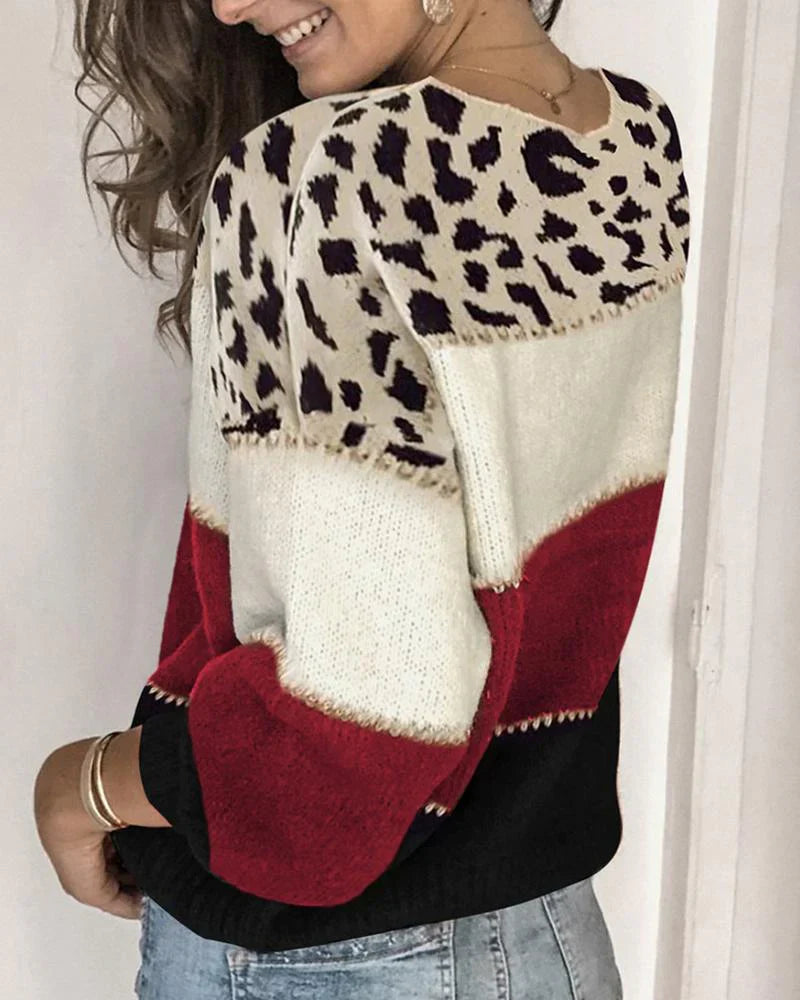 Els | bluza w paski z wzorem w panterkę