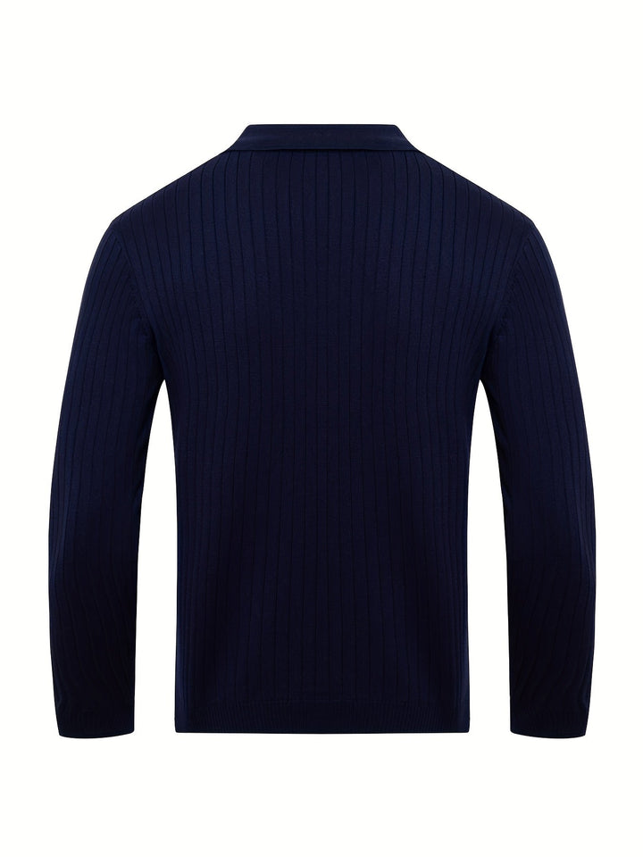 Stylisches Chic Strick-Shirt V-Ausschnitt Baumwolle Fleece Sweatshirt für Männer | Perfekt für lässige Tage