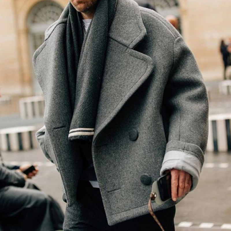 Eleganter Kurzer Wollmantel Im Lockeren Schnitt Für Herren | Perfekt für lässige Tage