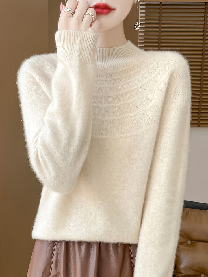 Ausschnitt Wollstrickpullover Pullover Damen | Für den Alltag