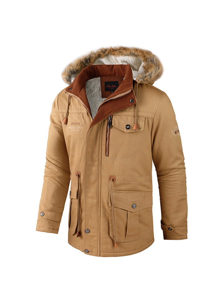 Del - Veste d'hiver chaude en laine d'agneau pour hommes