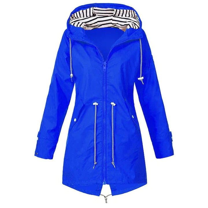 Veste de pluie imperméable classique et élégante avec capuche pour femmes | Style classique & idéal pour les activités de plein air