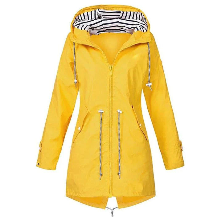 Veste de pluie imperméable classique et élégante avec capuche pour femmes | Style classique & idéal pour les activités de plein air
