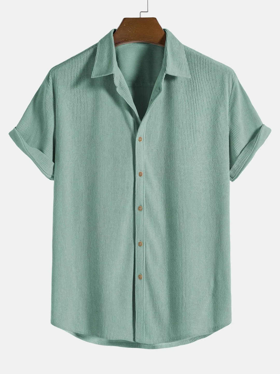 Chemise homme à manches courtes avec patte de boutonnage – Chemise d'été légère au look décontracté casual