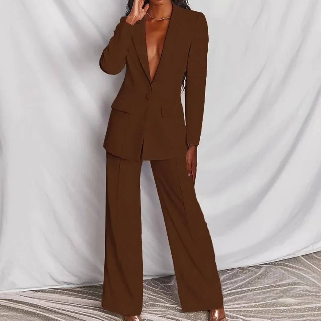 Bina - ensemble blazer-pantalon à manches longues pour femmes
