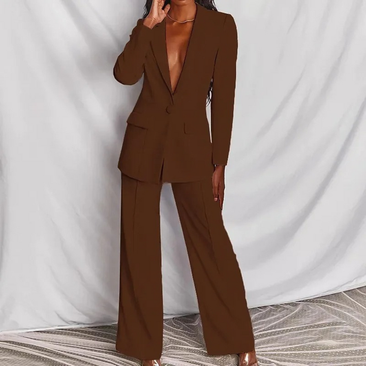 Bina - ensemble blazer-pantalon à manches longues pour femmes