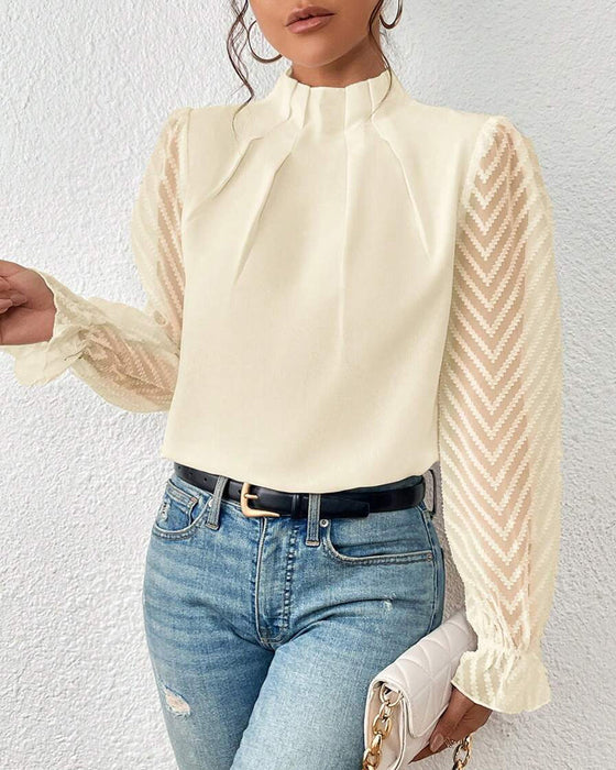 Felicity - Elegant top with ruffle sleeves for women