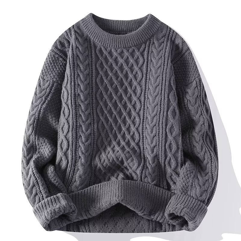 Adelyn - maglione invernale a maglia con scollo rotondo