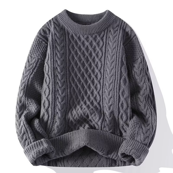 Adelyn - maglione invernale a maglia con scollo rotondo