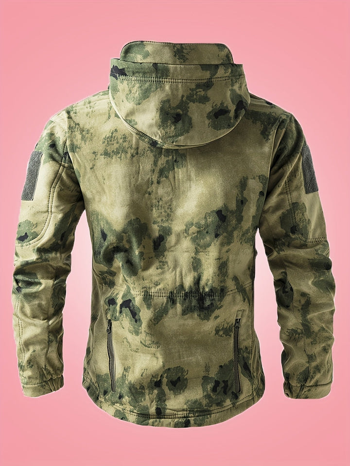 Coupe-vent militaire chaud camouflage avec poches zippées pour hommes | Parfait pour les activités de plein air