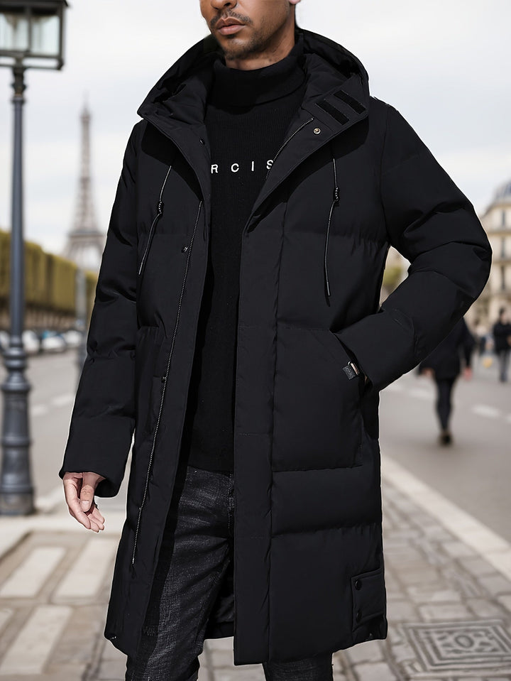 Veste d'hiver matelassée à capuche zippée décontractée pour hommes | Parfaite pour les activités de plein air