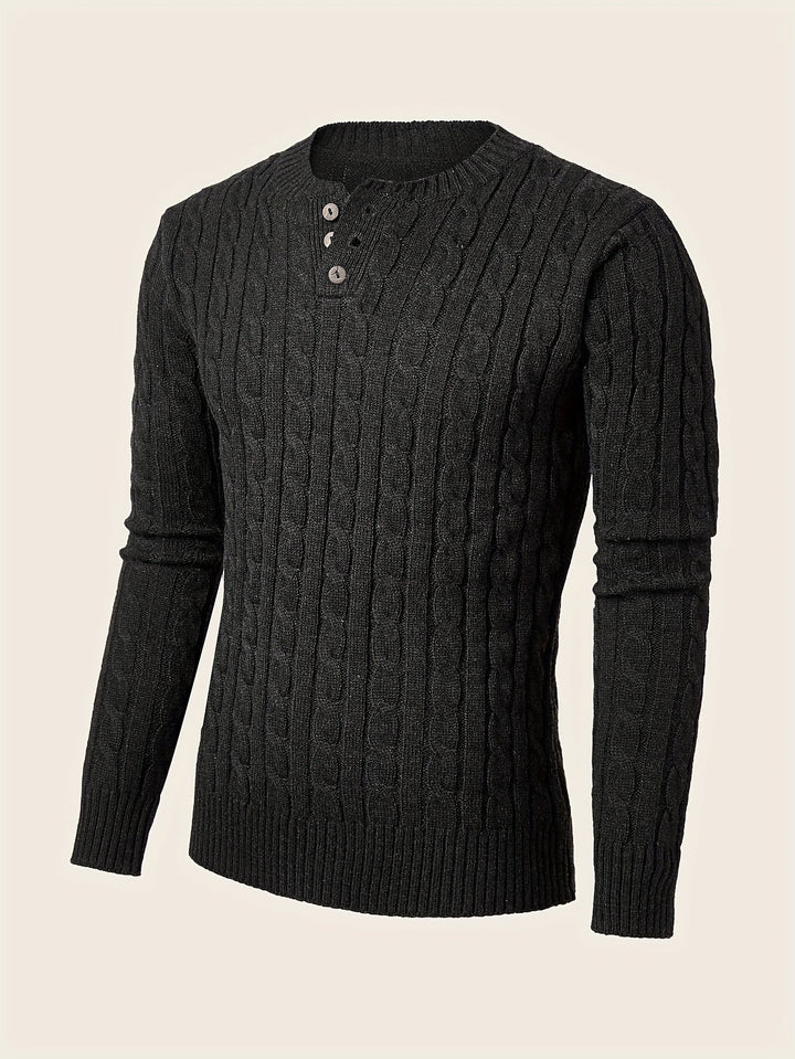 Hiram - Pull décontracté pour homme avec boutons