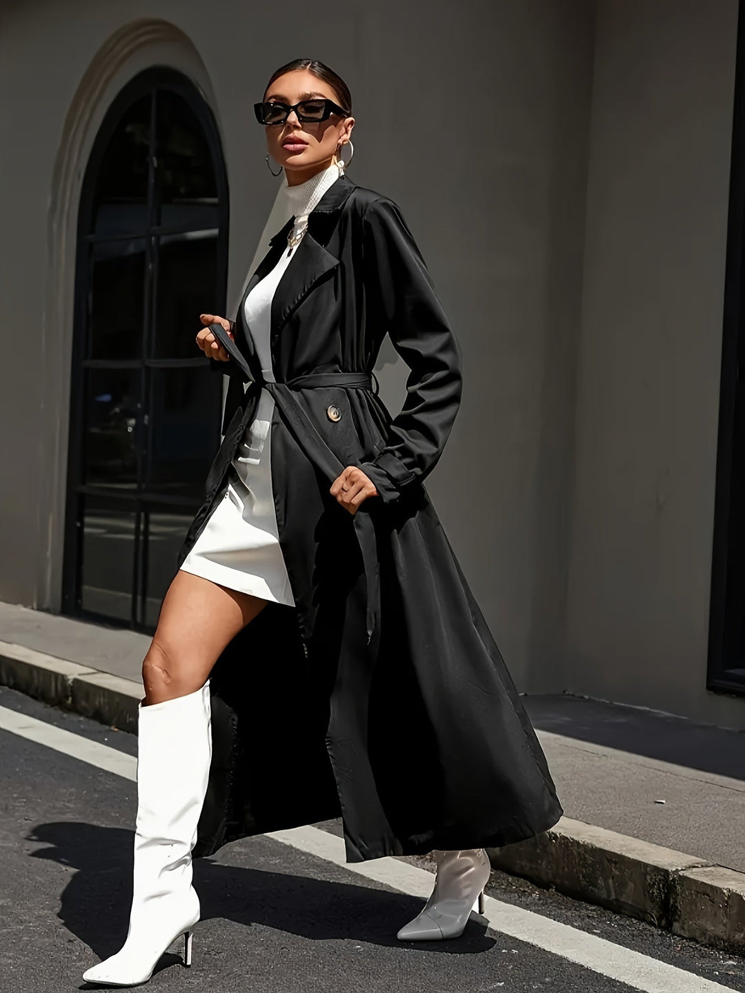Eleganter Trenchcoat mit Knopfdekor für Damen | Perfekt für formelle Anlässe