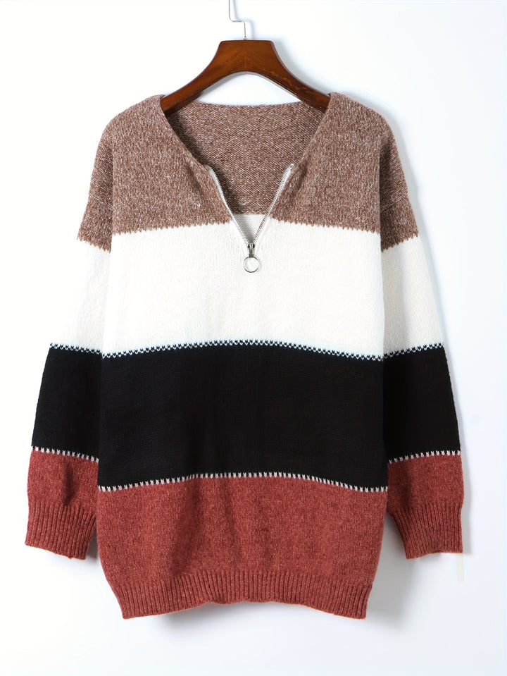 Cathryn - Pull décontracté à fermeture éclair pour femme