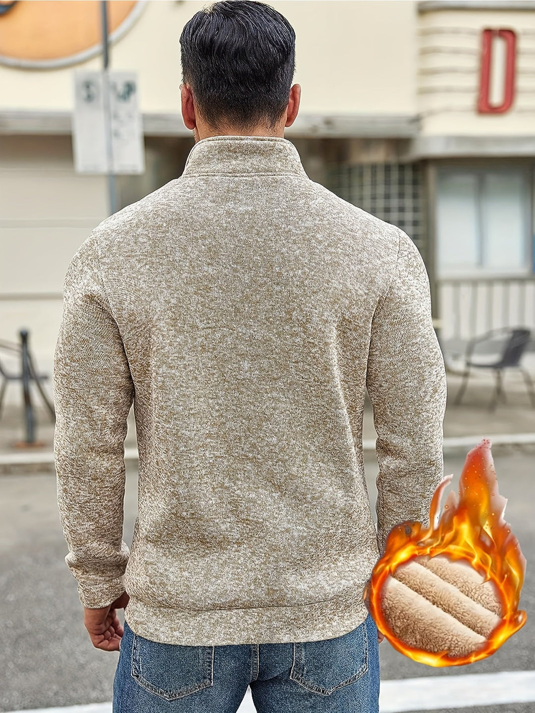 Elvis - Maglione casual con cerniera per uomo