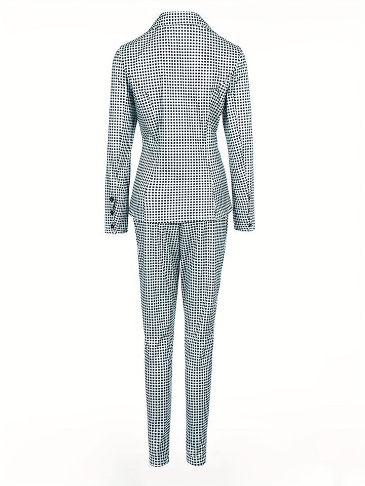 Stilvolles Karo Muster Zweiteiliges Outfit Set Für Damen | Perfekt für Legere Tage