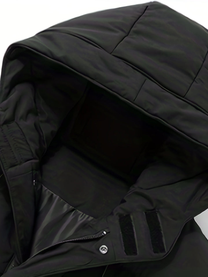 Manteau d'hiver à capuche mi-long chaud pour hommes | Parfait pour les activités de plein air