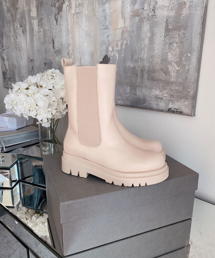 Long beige boots