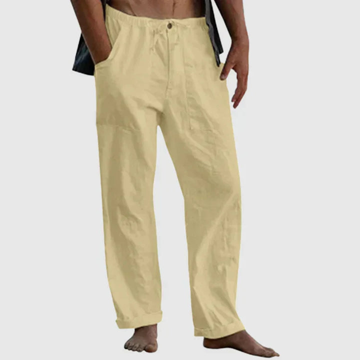 Casper - Pantalons de plage en lin pour hommes, coupe décontractée