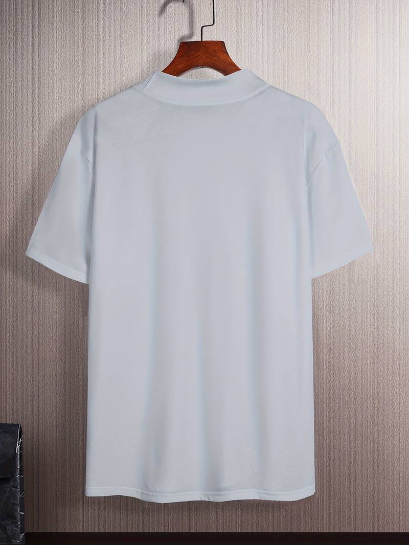 T-shirt à col roulé pour homme à manches courtes – Haut ajusté pour affaires, loisirs et looks superposés