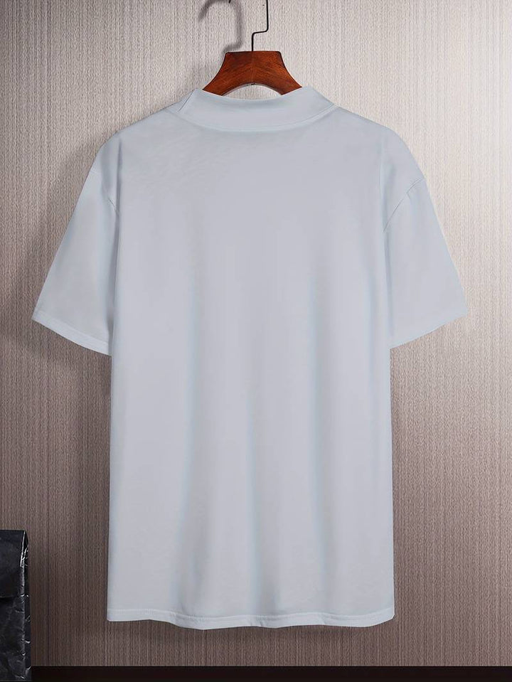 T-shirt à col roulé pour homme à manches courtes – Haut ajusté pour affaires, loisirs et looks superposés