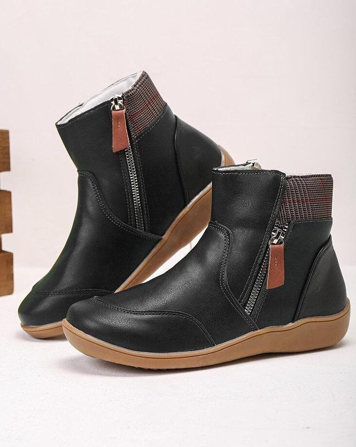 Vegane Leder Lässige Flache Stiefeletten für Damen | Perfekt für den Alltag