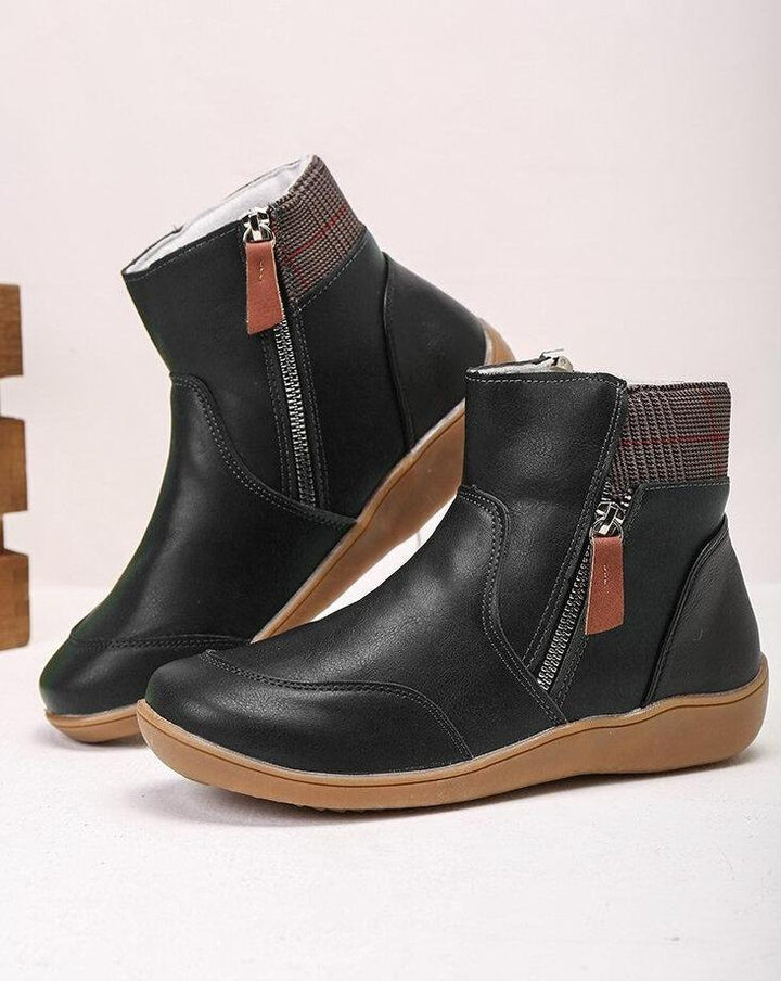 Vegane Leder Lässige Flache Stiefeletten für Damen | Perfekt für den Alltag