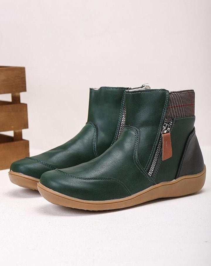 Vegane Leder Lässige Flache Stiefeletten für Damen | Perfekt für den Alltag