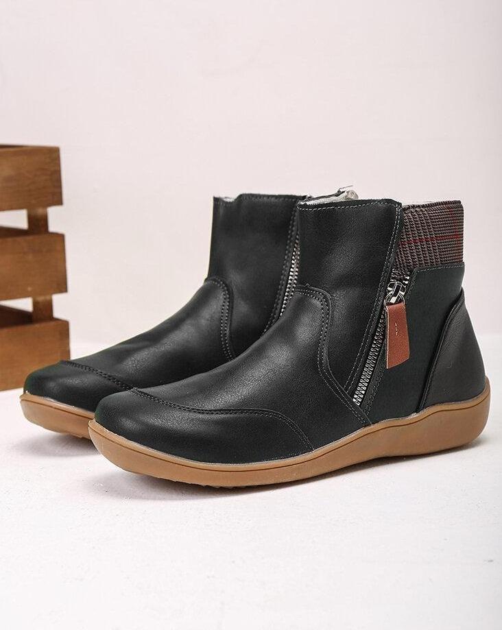 Vegane Leder Lässige Flache Stiefeletten für Damen | Perfekt für den Alltag