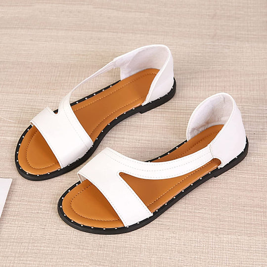 Chaussures d'été pour femmes – Sandales plates confortables avec semelle ergonomique pour le quotidien et les vacances