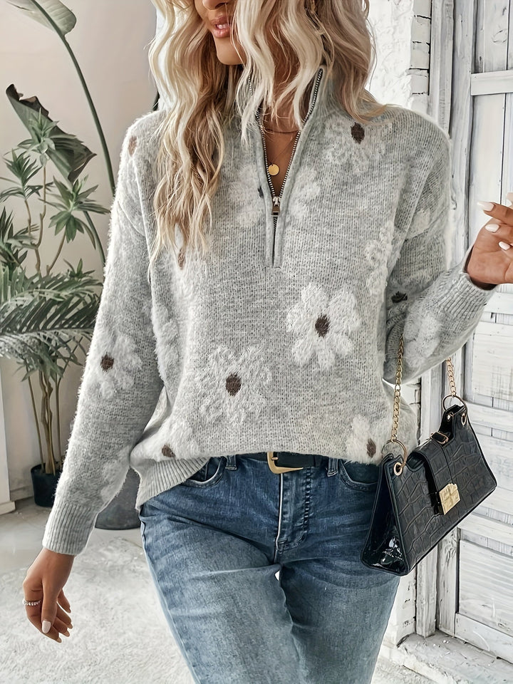 Lelia - Pull décontracté avec fermeture éclair pour femmes