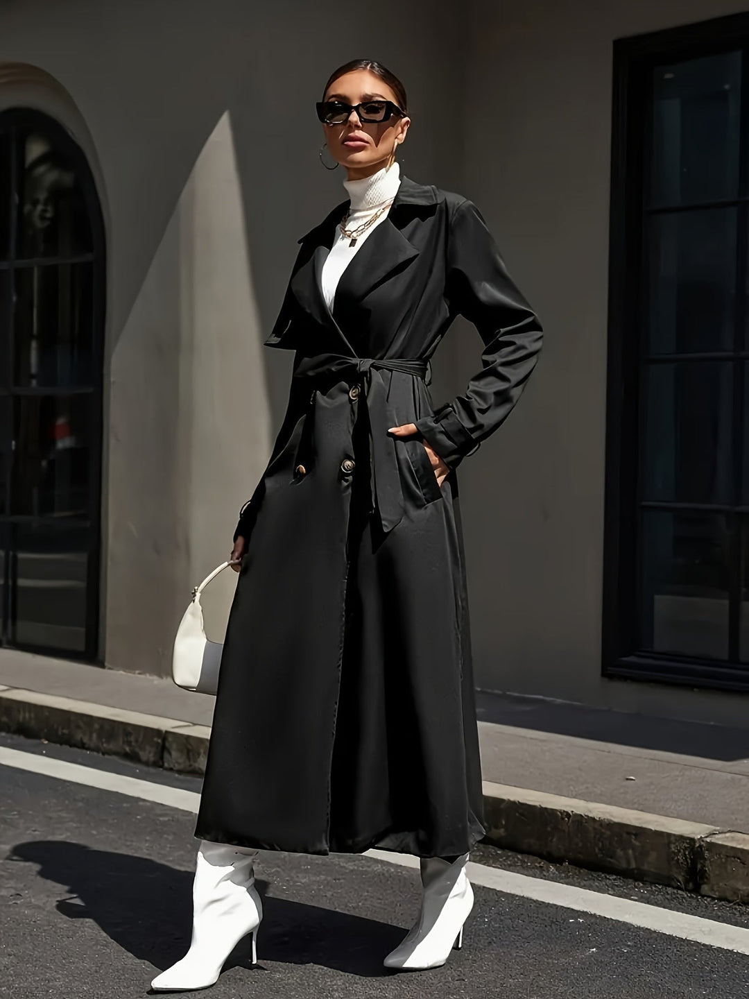 Eleganter Trenchcoat mit Knopfdekor für Damen | Perfekt für formelle Anlässe