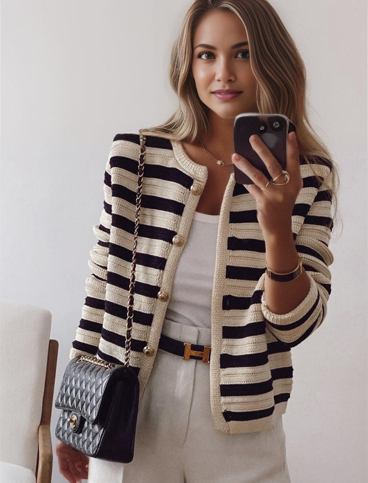 Jimena - Elegante Cardigan a Righe