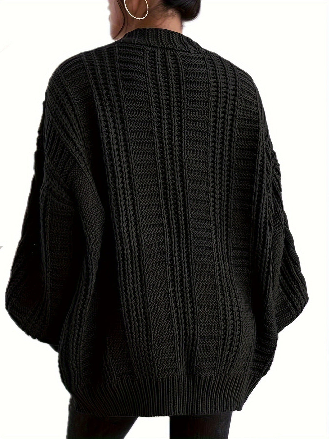 Lässiger stilvoller warmer Kabelstrick-Woll-Cardigan für Damen | Perfekt für lässige Tage