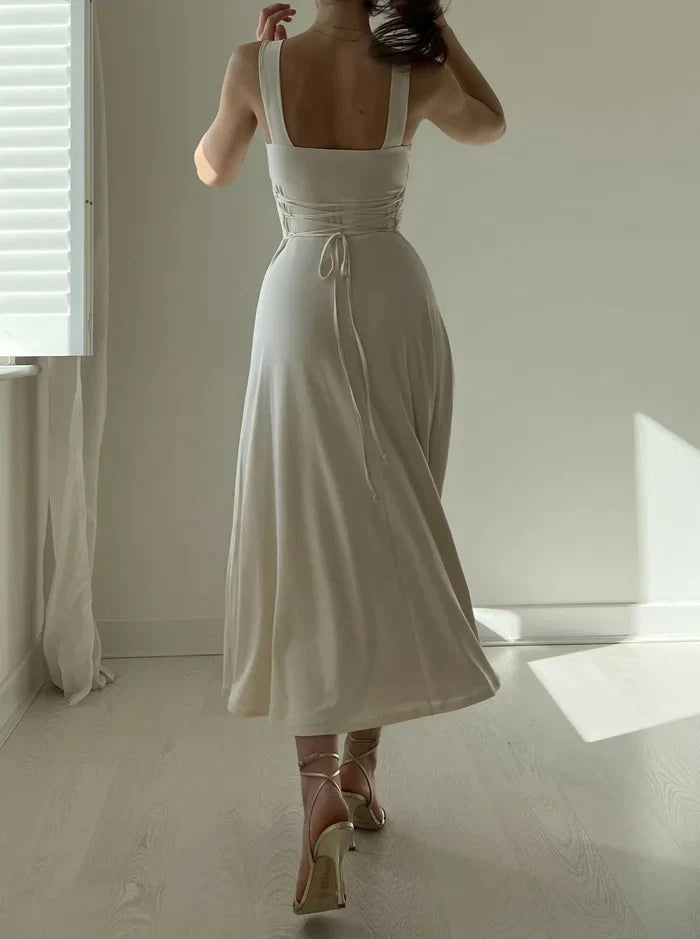 Seline - Nouvelle robe mini slim fit à larges bretelles épaisses pour l'été 2024