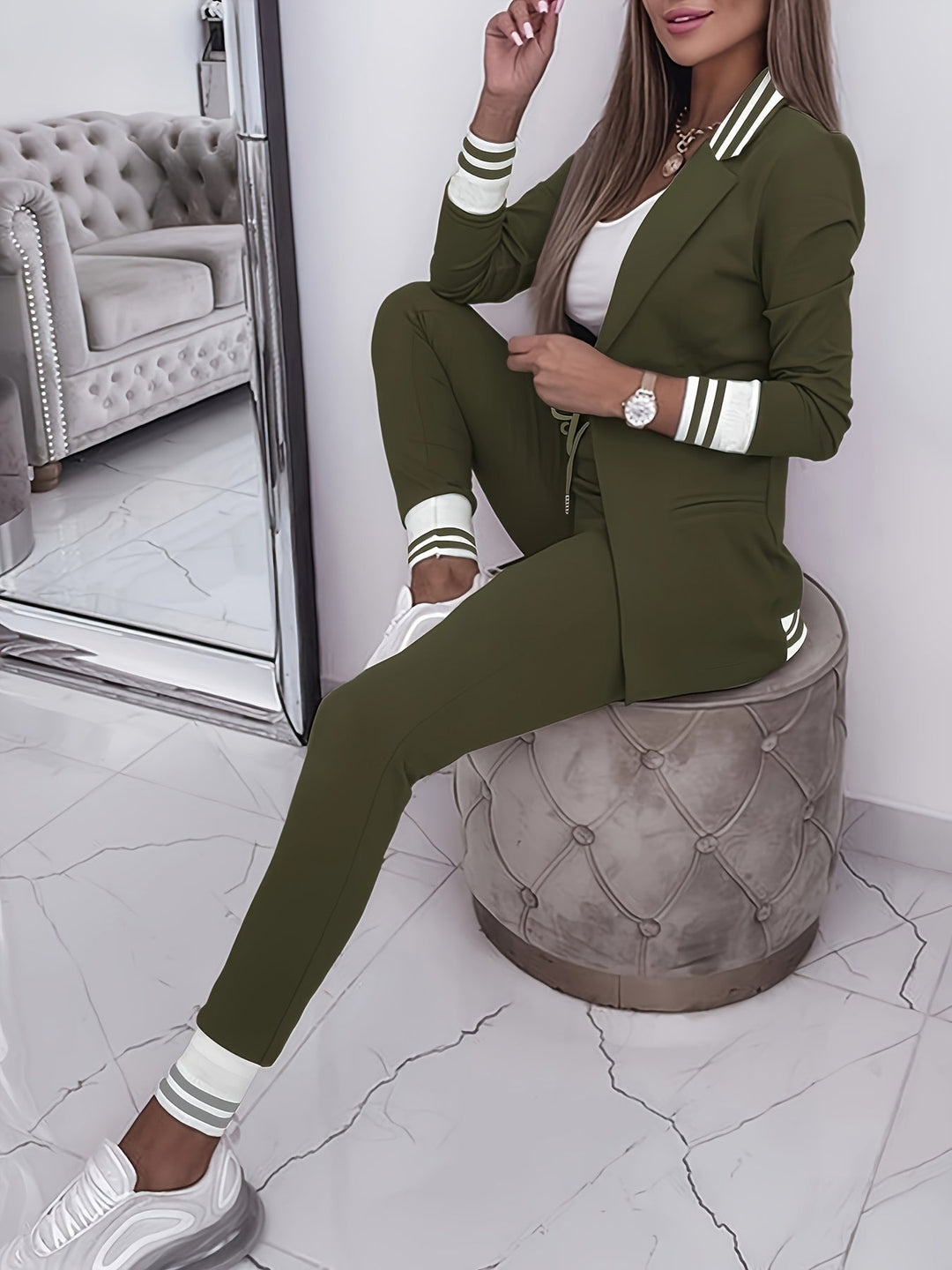Casual Slim Hosen Und Blazer Outfit Set Für Damen | Perfekt Für Lässige Tage